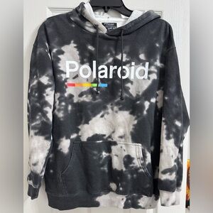 Polaroid Black and White Tie-Dye Hoodie
